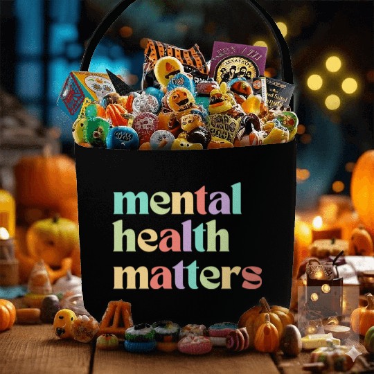 Mental Health Matters | Retro Quote Mixed Peach Fabric Baskets