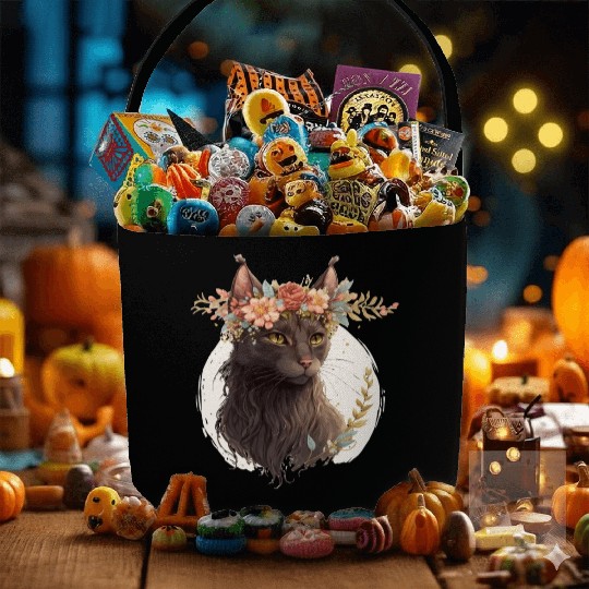 Cute Havana Brown Cat Flower Crown Cats Pet Kitten Fabric Baskets