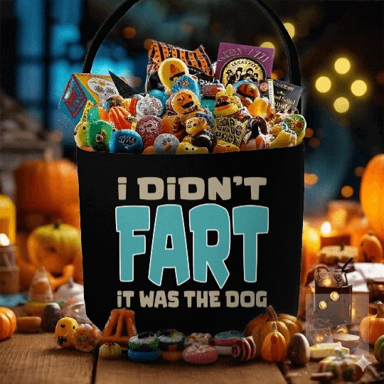 i didn t fart it was the dog funny dad husband Fabric Baskets