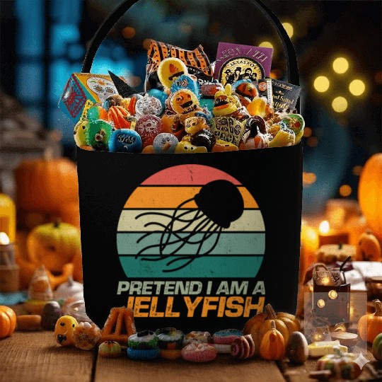 Retro Pretend I m A Jellyfish Ocean Lover Vintage Fabric Baskets