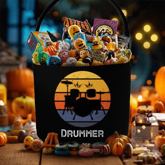 Funny Drummer Art For Men Women Drum Set Drumming Fabric Baskets