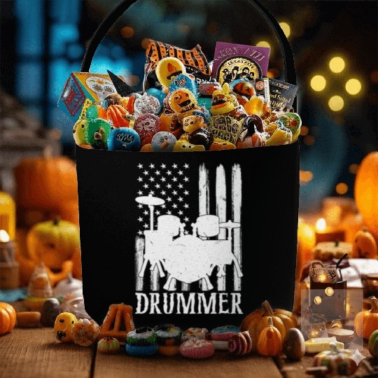 Funny Drummer Art For Men Women Drum Set Drumming Fabric Baskets
