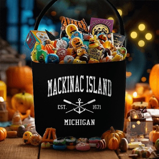 Mackinac Island Mi Crossed Oars Boat Anchor Sports Fabric Baskets