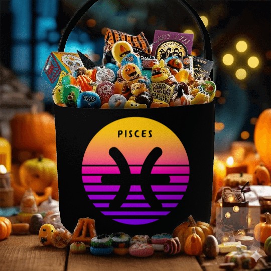 Pisces Zodiac Sign Sunset Pisces Fabric Baskets