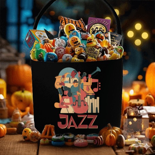 Jazz Musicians Orchestra Playing On Stage Smooth J Fabric Baskets