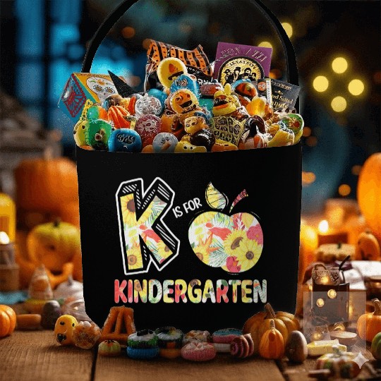 K Is For Kindergarten Teacher Back to School Kinde Fabric Baskets