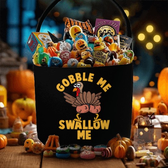 Twerking Turkey Gobble Me Swallow Me Thanksgiving Fabric Baskets