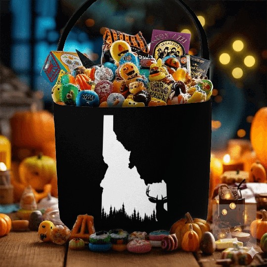 Hunter Elk Deer State Idaho Hunting Fabric Baskets