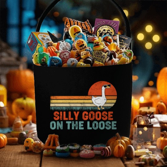 Silly Goose On The Loose Saying Fabric Baskets