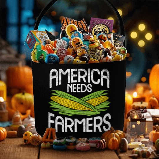America Needs Farmers Agriculture Corn Farming Fabric Baskets