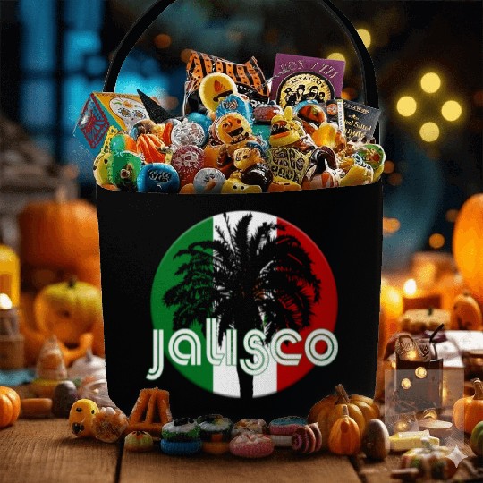 Jalisco Mexico Flag Native Palm Tree Mexican Fabric Baskets