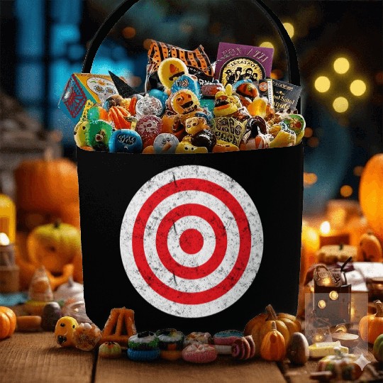 Print On Back Bullseye Target Bulls Eye Fun Fabric Baskets