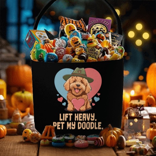Lift Heavy Pet My Doodle Goldendoodle Dog Dad Fabric Baskets