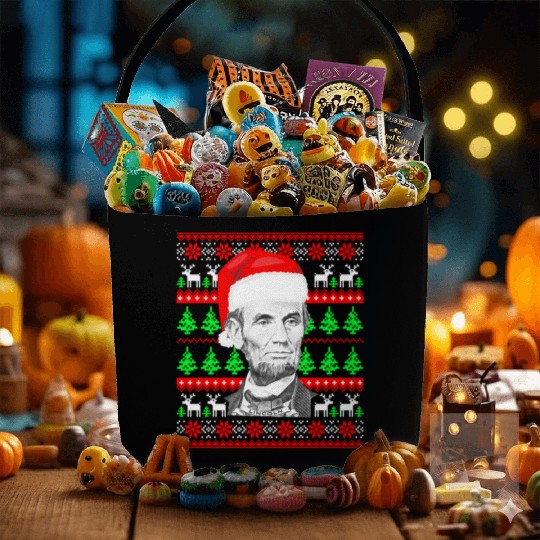 Abraham Lincoln Santa Ugly Fabric Baskets