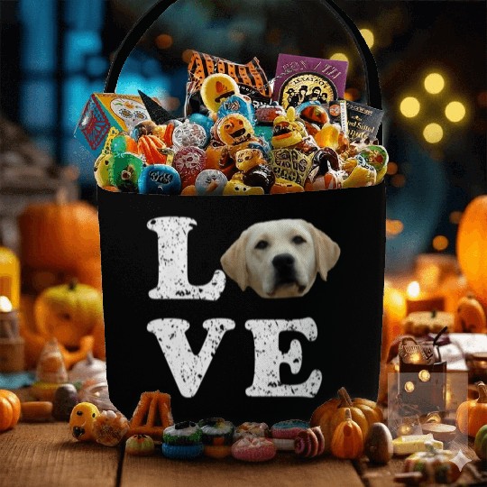 I Love My Yellow Lab Labrador Retriever Dog Fabric Baskets