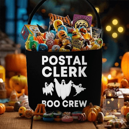 Funny Postal Clerk Boo Crew Spooky Halloween Fabric Baskets