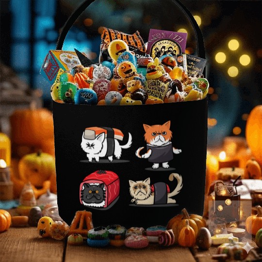 Sushi Persian Cat For Funny Cat Lover Sushi Lover Fabric Baskets