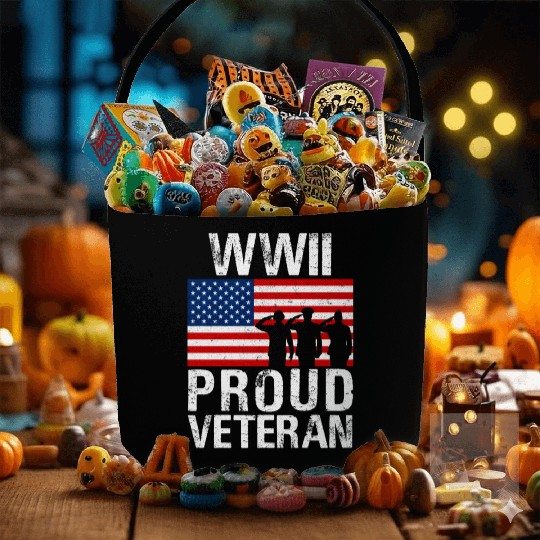 52376 Proud Wwii World War Ii Veteran For Military Fabric Baskets
