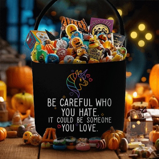 Rainbow Pride Flag Be Careful Who You Hate Fabric Baskets