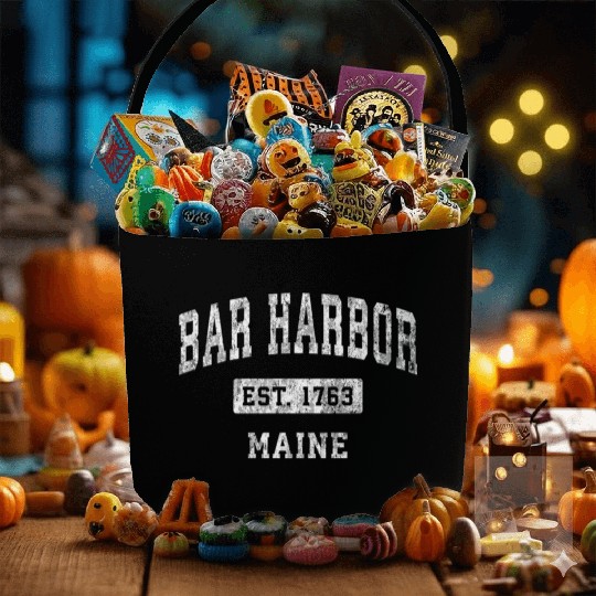 Bar Harbor Maine Me Established Sports Fabric Baskets