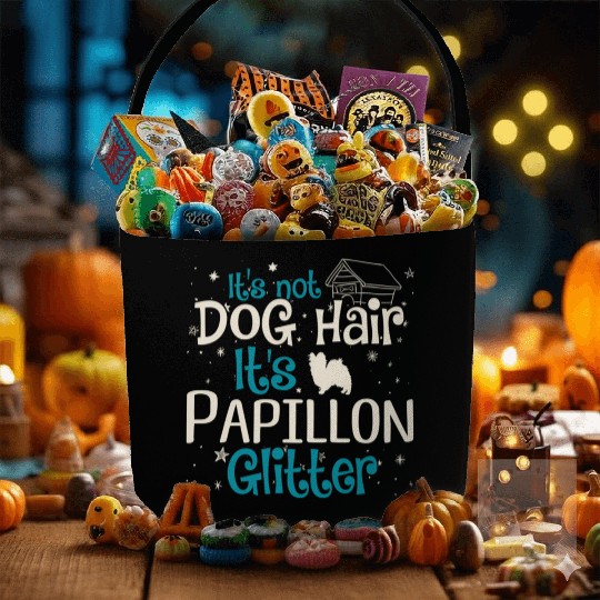 It'S Not Dog Hair It'S Papillon Glitter Fabric Baskets