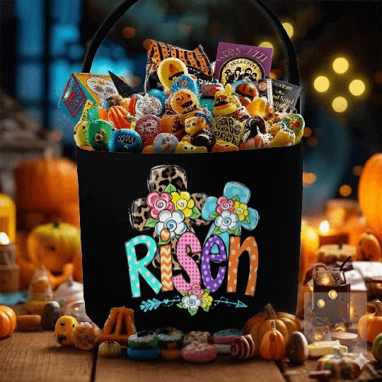 Happy Easter For Christian Mom He Is Risen Leopard Fabric Baskets