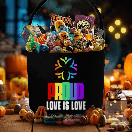 Love is Love Fabric Baskets LGBTQ Pride Rainbow Flag Proud
