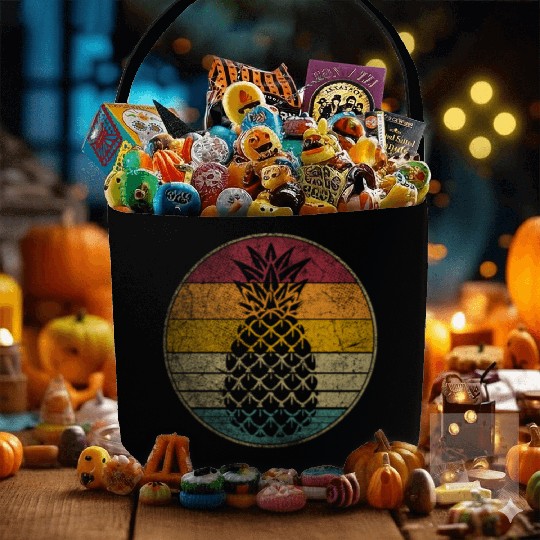 Pineapple Fruit Style 70S 80S Fabric Baskets