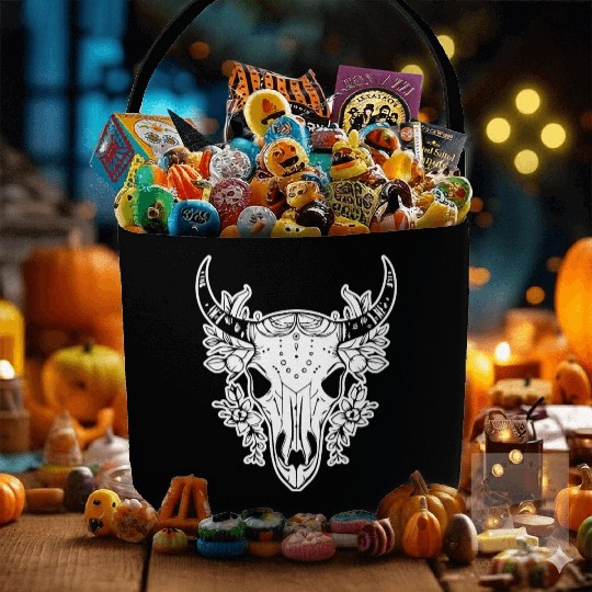 Cow Skull Boho Fabric Baskets