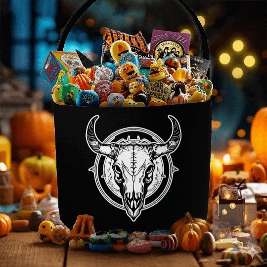 Cow Skull Boho Fabric Baskets