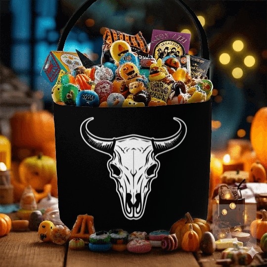 Cow Skull Boho Fabric Baskets