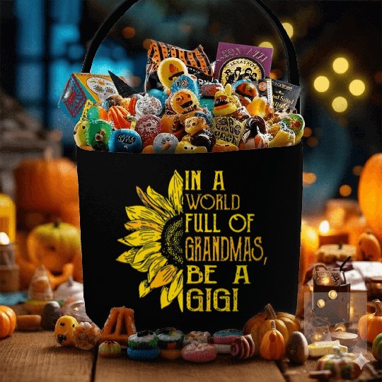 In A World Full Of Grandmas Be Gigi Sunflower Fabric Baskets