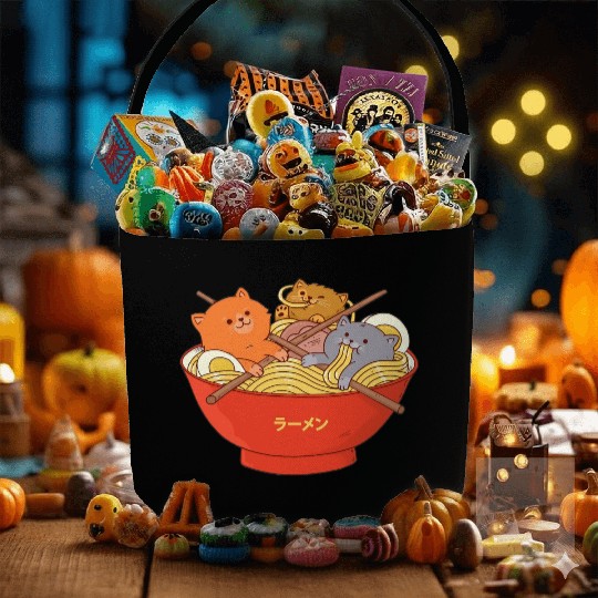 Kawaii Anime Cat Japanese Ramen Noodle Fabric Baskets