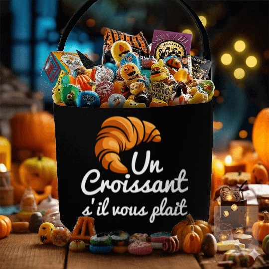 French Croissant Bread Un Croissant S'Il Vous Fabric Baskets