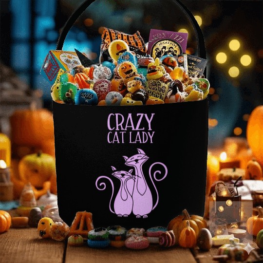 Crazy Cat Lady For Cat Purple Fabric Baskets