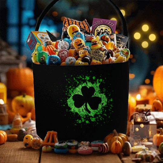 2-Sided Erin Go Bragh Shamrock Celtic Knot And Fabric Baskets