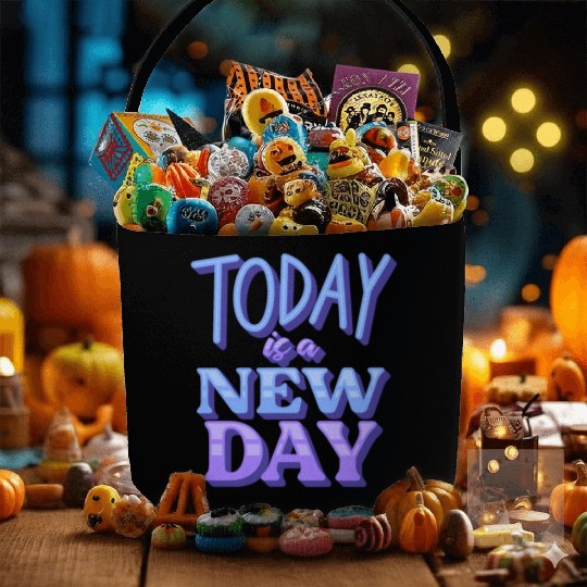 Fasion"Today is a New Day" Quotes Design Fabric Baskets