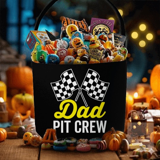 Dad Pit Crew For Racing Party Costume Fabric Baskets