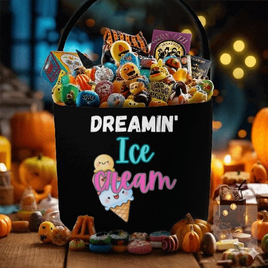 Dreamin' Ice Cream Summer Design Fabric Baskets