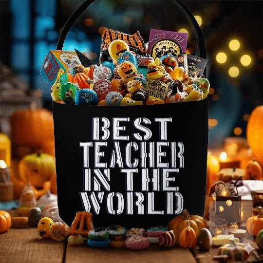 BEST TEACHER IN THE WORLD Fabric Baskets