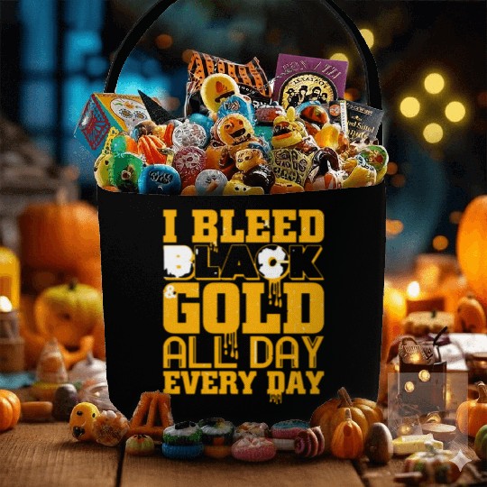 I Bleed Black And Gold Fabric Baskets
