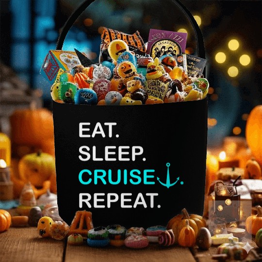 Eat Sleep Cruise Repeat For Cruise Cruising Fabric Baskets