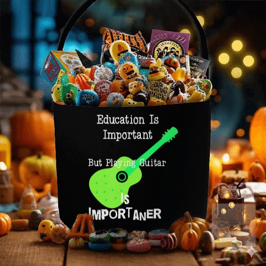 Education Is Important But Playing Guitar is Fabric Baskets