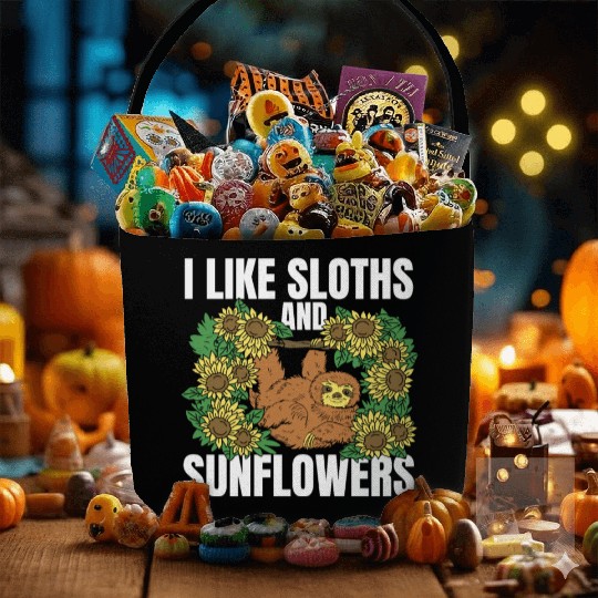 Sloth Flower Sloth Sunflower Fabric Baskets