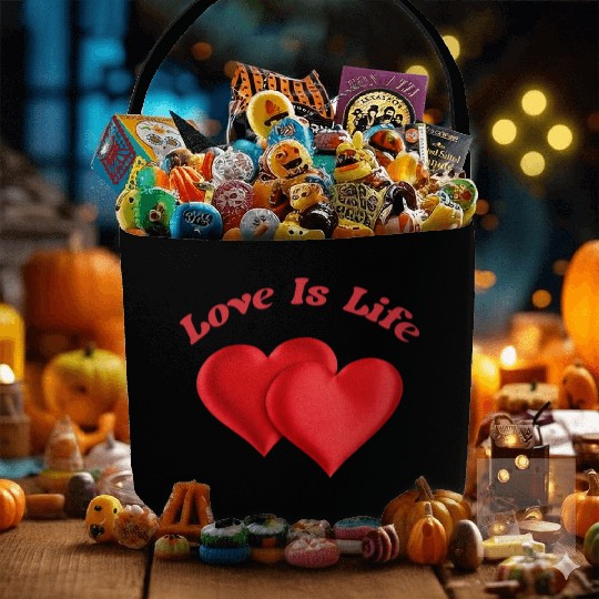 Love is life and life is love Fabric Baskets