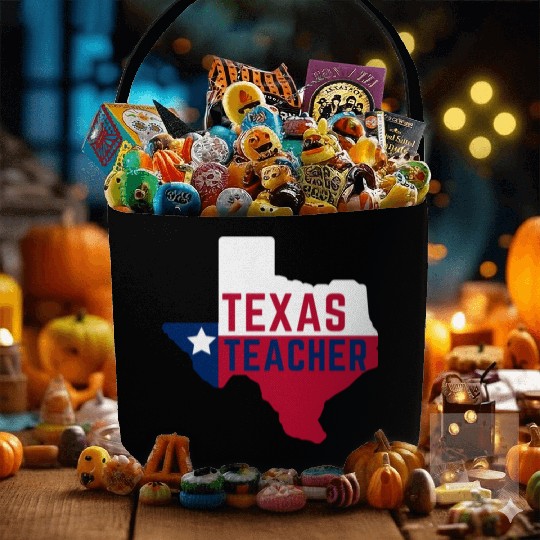 Texas Teacher Life Flag Style Fabric Baskets