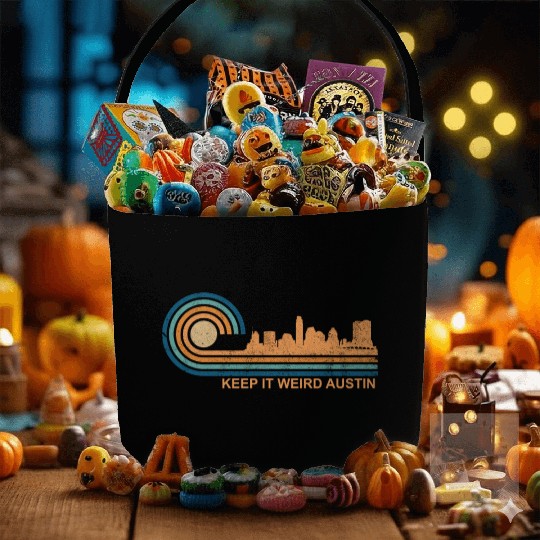 Keep It Weird Austin Texas Skyline Retro Austinkee Fabric Baskets