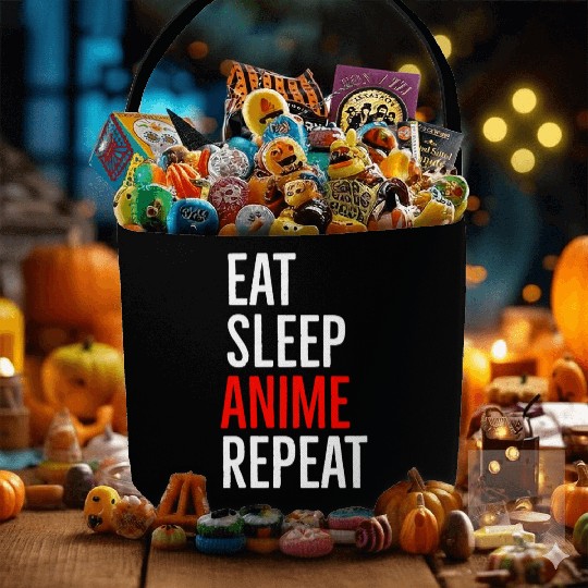 Eat Sleep Anime Repeat Fabric Baskets