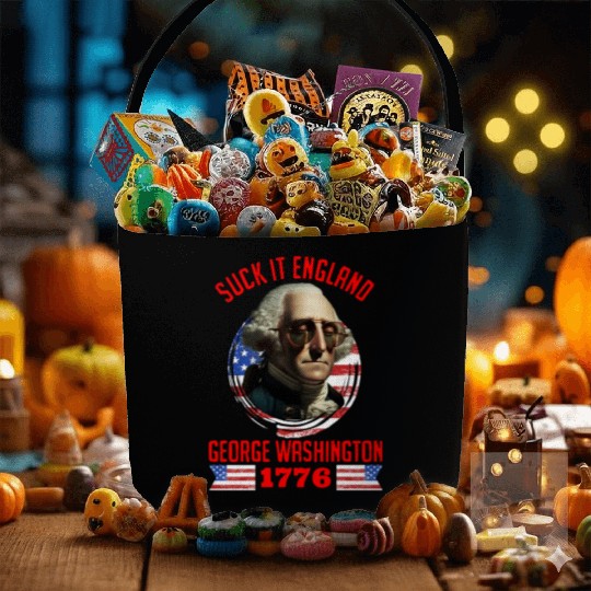 George Washington 1776 Suck it England USA Fabric Baskets
