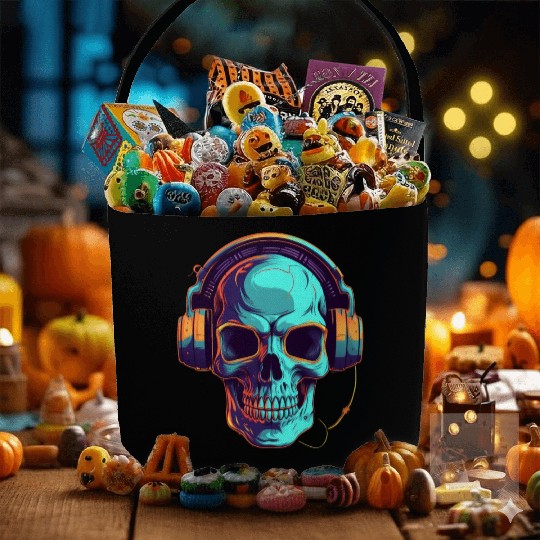 Synthwave Specter A Ghostly DJ Fabric Baskets